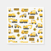 Bau-LKWs Geburtstagsparty Muster weiß Serviette (Vorderseite)