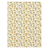 Bau-LKWs Geburtstagsparty Muster weiß Tischdecke (Vorderseite)