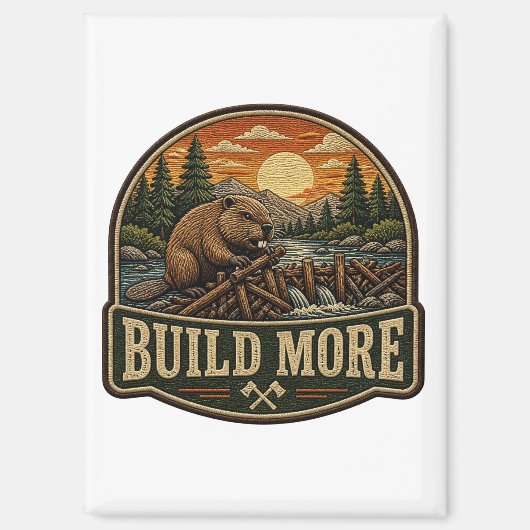 Bau mehr Biber Außenaufnäher Magnet (Vorderseite)
