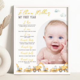 Bau-Meilenstein Foto-Zeichen Poster