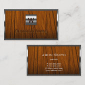 Bau-Metallgrenzmonogramm-Holz Visitenkarte (Vorne/Hinten)