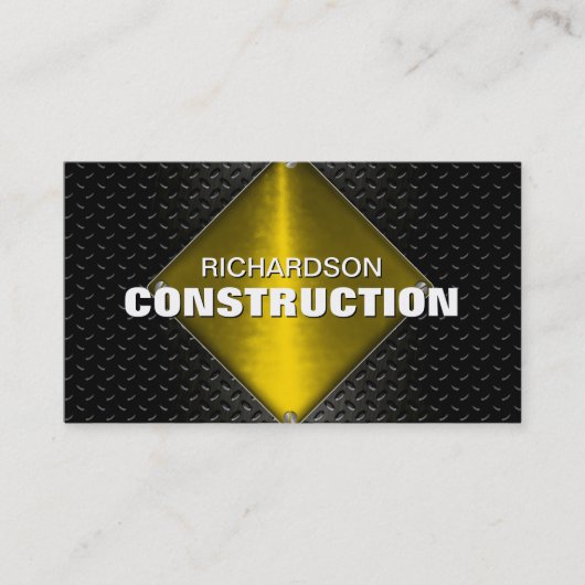 Bau-MetallVisitenkarte - schwarzes Gold Visitenkarte (Vorderseite)