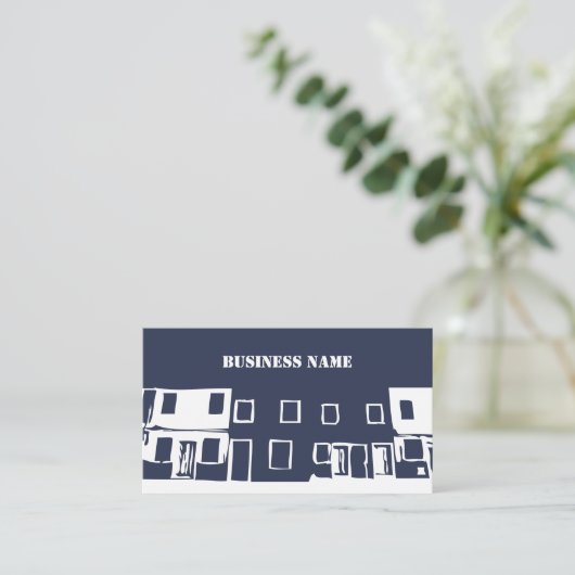 Bau - Minimalistisch - Geschäfts-Karten-Schablone Visitenkarte (Stehend Vorderseite)