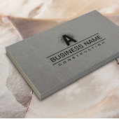 Bau Moderne Monogram-Klasse Grau Linen Visitenkarte