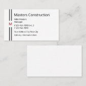 Bau-moderner Monogramm-Entwurf Visitenkarte (Vorne/Hinten)