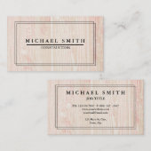 Bau moderner und minimaler Holzbau Visitenkarte (Vorne/Hinten)