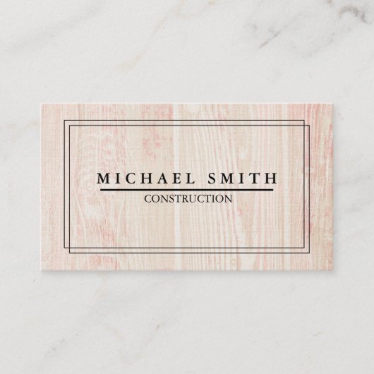 Bau moderner und minimaler Holzbau Visitenkarte (Vorderseite)