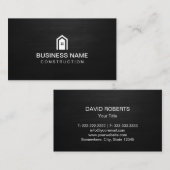 Bau Modernes Haus Logo dunkles Holz Visitenkarte (Vorne/Hinten)