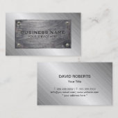 Bau-modernes Metallplattenberufliches Visitenkarte (Vorne/Hinten)