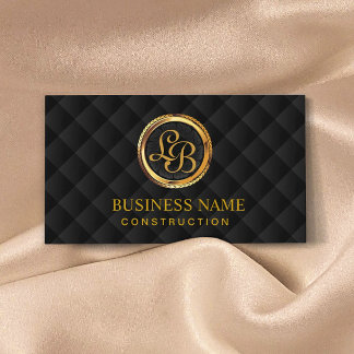 Bau Monogram Gold Initials Logo Modern Visitenkarte