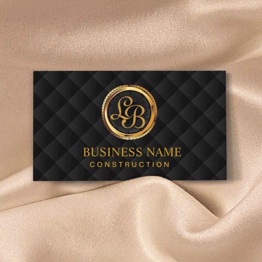 Bau Monogram Gold Initials Logo Modern Visitenkarte