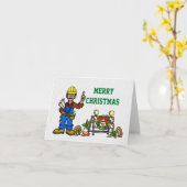 Bau- oder Straßenbauweihnachtskarte Karte (Gelbe Blume)