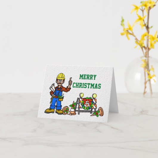 Bau- oder Straßenbauweihnachtskarte Karte (Gelbe Blume)