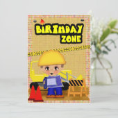 Bau-Party Einladung (Stehend Vorderseite)