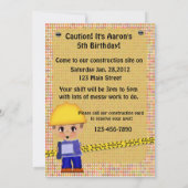 Bau-Party Einladung (Rückseite)
