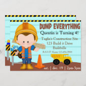 Bau-Party laden ein Einladung (Vorne/Hinten)