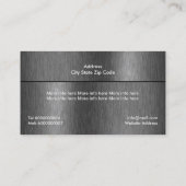 Bau schwarz-graue Metallbearbeitung Visitenkarte (Rückseite)