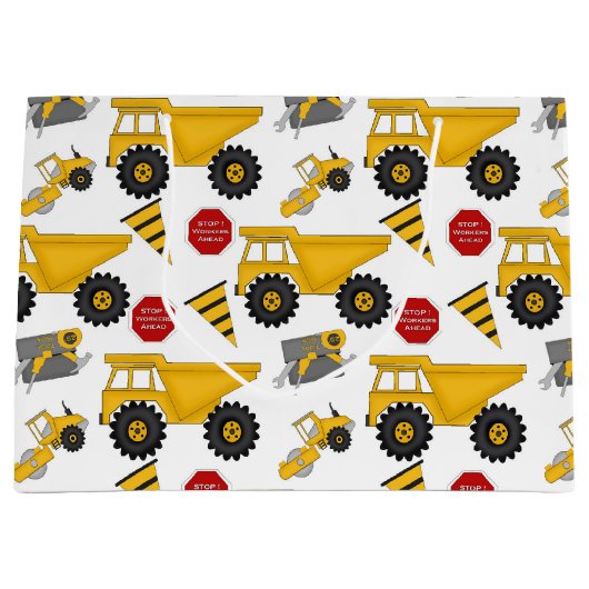 Bau-Set, Spaß-Geschenk-Tasche - groß, glatt Große Geschenktüte (Vorderseite)