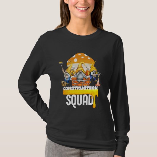 Bau Squad Aquarell Gnome Geburtstag Mushr T-Shirt (Vorderseite)