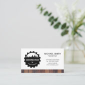 Bau-Stadt-Logo | Holzschnitt Visitenkarte (Stehend Vorderseite)