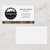 Bau-Stadt-Logo | Holzschnitt Visitenkarte (Vorne/Hinten)