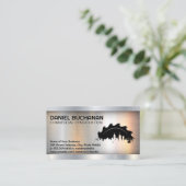 Bau-Stadt-Logo | Metallisch Visitenkarte (Stehend Vorderseite)