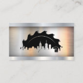 Bau-Stadt-Logo | Metallisch Visitenkarte (Rückseite)