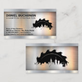 Bau-Stadt-Logo | Metallisch Visitenkarte (Vorne/Hinten)