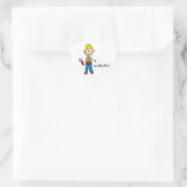 Bau-Strichmännchen Herz-Aufkleber (Tasche)