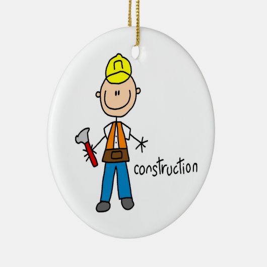 Bau-Strichmännchen Keramik Ornament (Rechts)