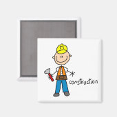 Bau-Strichmännchen Magnet (Vorderseite/Rückseite)