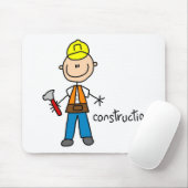 Bau-Strichmännchen Mousepad (Mit Mouse)