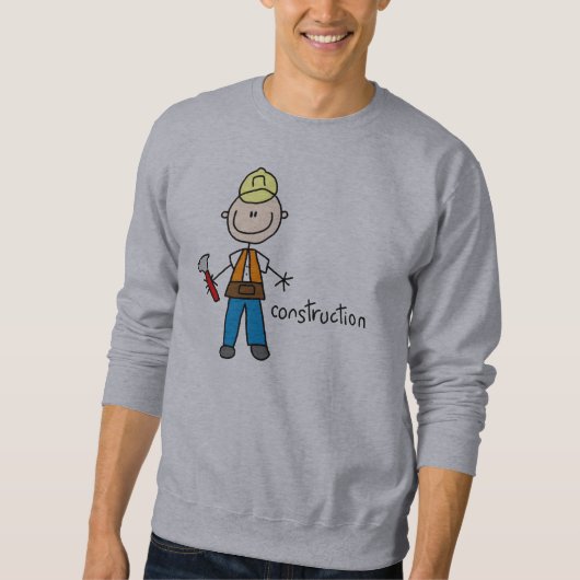 Bau-Strichmännchen Sweatshirt (Vorderseite)