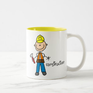 Bau-Strichmännchen Zweifarbige Tasse