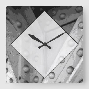 Bau-Thema Digital Art. Quadratische Wanduhr