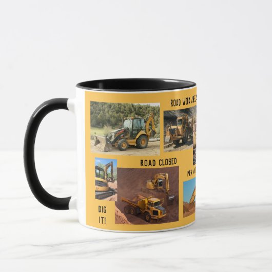 Bau-Traktor-Collage Tasse (Links)