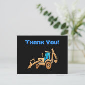 Bau Traktor, Geburtstag Danke! Postkarte (Stehend Vorderseite)