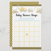 Bau Truck Baby Dusche Bingo Spiel (Vorne/Hinten)