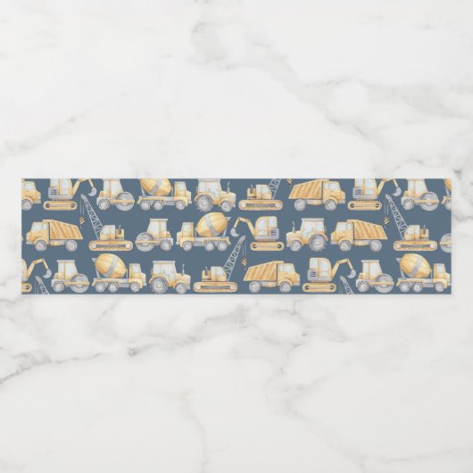 Bau Truck Baby Dusche Geburtstag Wasserflaschenetikett (Einzelnes Label)