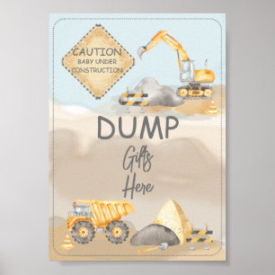 Bau Truck Baby Duschspender hier Poster