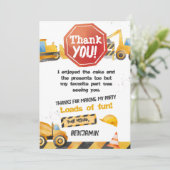 Bau, Truckfahrer Vielen Dank Karte (Stehend Vorderseite)