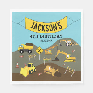 Bau-Trucks Website Thema Geburtstagsparty Serviette