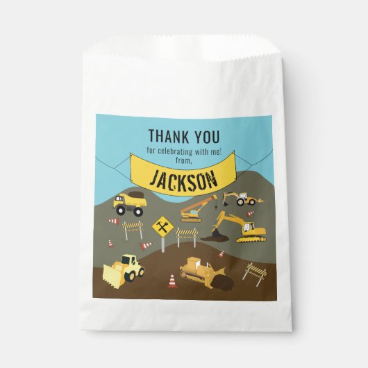 Bau Trucks Website Thema Vielen Dank Geschenktütchen (Vorderseite)