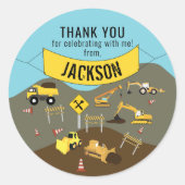 Bau Trucks Website Thema Vielen Dank Runder Aufkleber (Vorderseite)