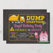 Bau u. Prinzessin Joint Birthday Invitation Einladung (Vorne/Hinten)