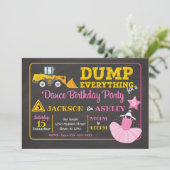 Bau und Ballerina Gemeinsame Einladung zum Geburts (Stehend Vorderseite)