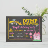 Bau und Prinzessin Gemeinsame Einladung zum Geburt (Stehend Vorderseite)