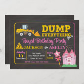 Bau und Prinzessin Gemeinsame Einladung zum Geburt (Vorne/Hinten)