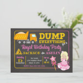 Bau und Prinzessin Gemeinsame Einladung zum Geburt (Stehend Vorderseite)