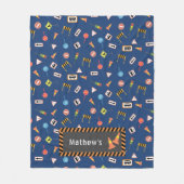 Bau und Straßenschilder blau. Fleecedecke (Vorderseite)